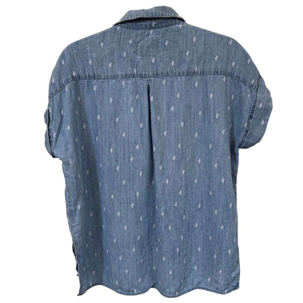 Rails Whitney Denim Cactus Shirt Sz S Blue Chambray Embroidered Western Boho - Picture 2 of 6